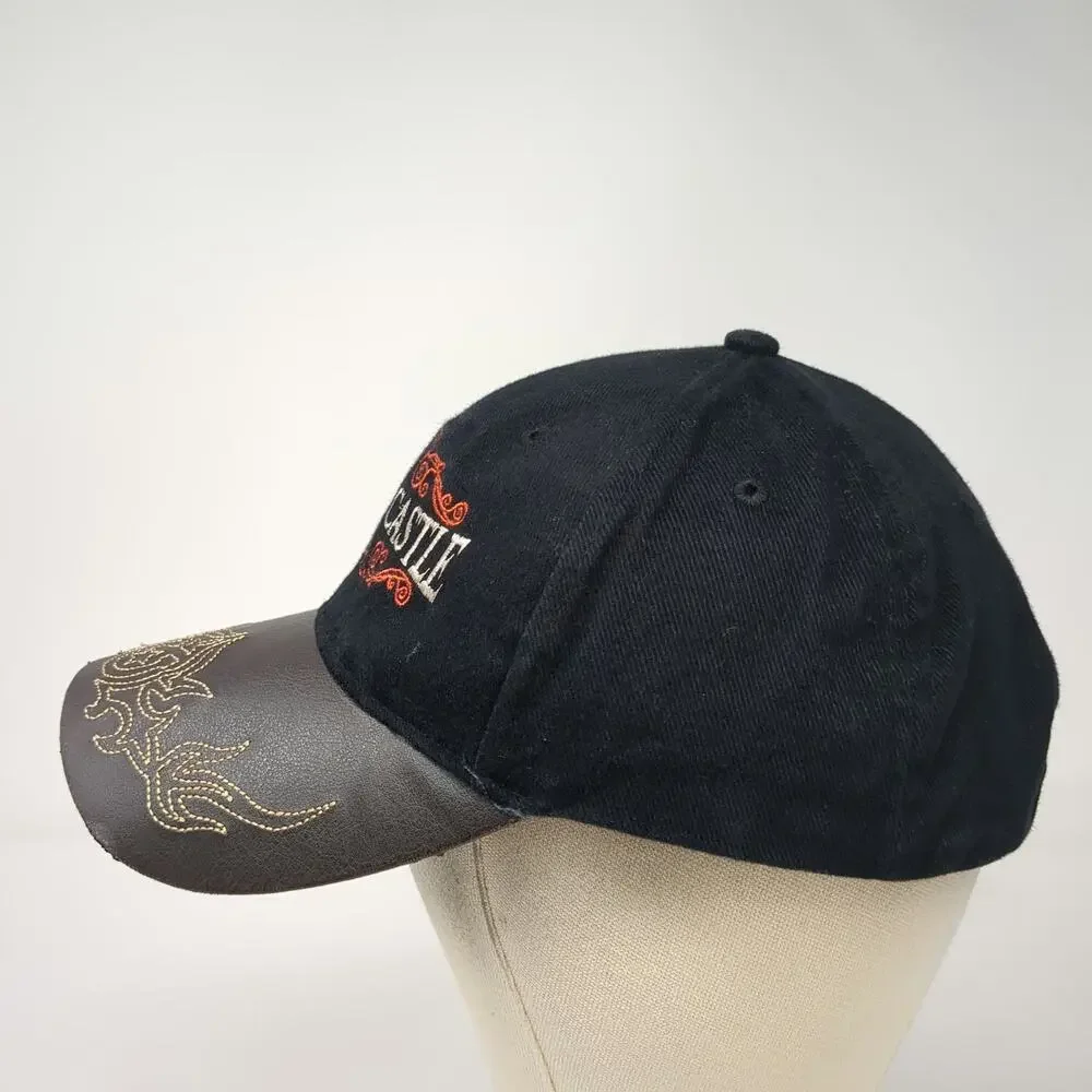 CSI Boldt Castle Hat Black Brown One Size Baseball Cap Faux Leather Brim